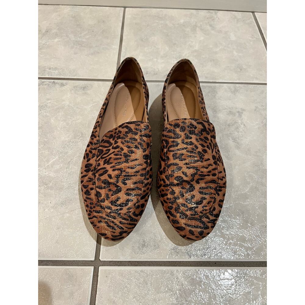 Alex Marie Barton Gold Metallic Leopard Print Slip On Loafers Size 8.5M